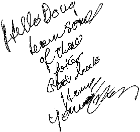 Henny Youngman's note to Doug Graham